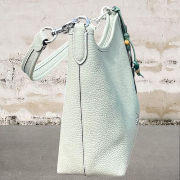 Coach NWOT Laurel Shoulder Bag with Seahorse Charm Light Pistachio/Sand - Picture 6 of 8